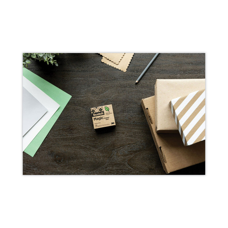 Scotch Magic Greener Tape with C38 Dispenser, 1" Core, 0.75" x 75 ft, Clear, 6/Pack