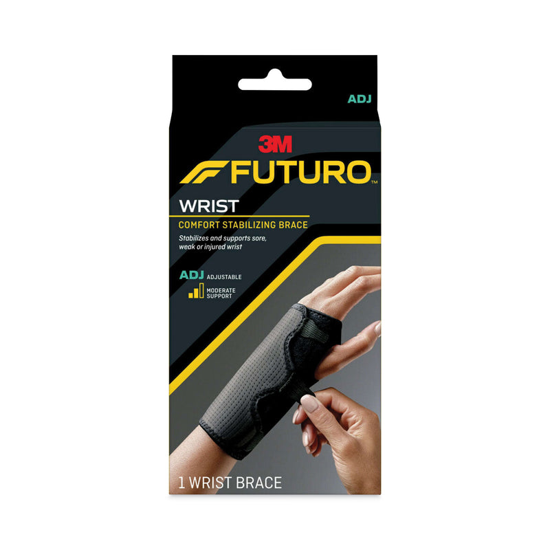 FUTURO Adjustable Reversible Splint Wrist Brace, Fits Wrists 5.5" to 8.5", Black