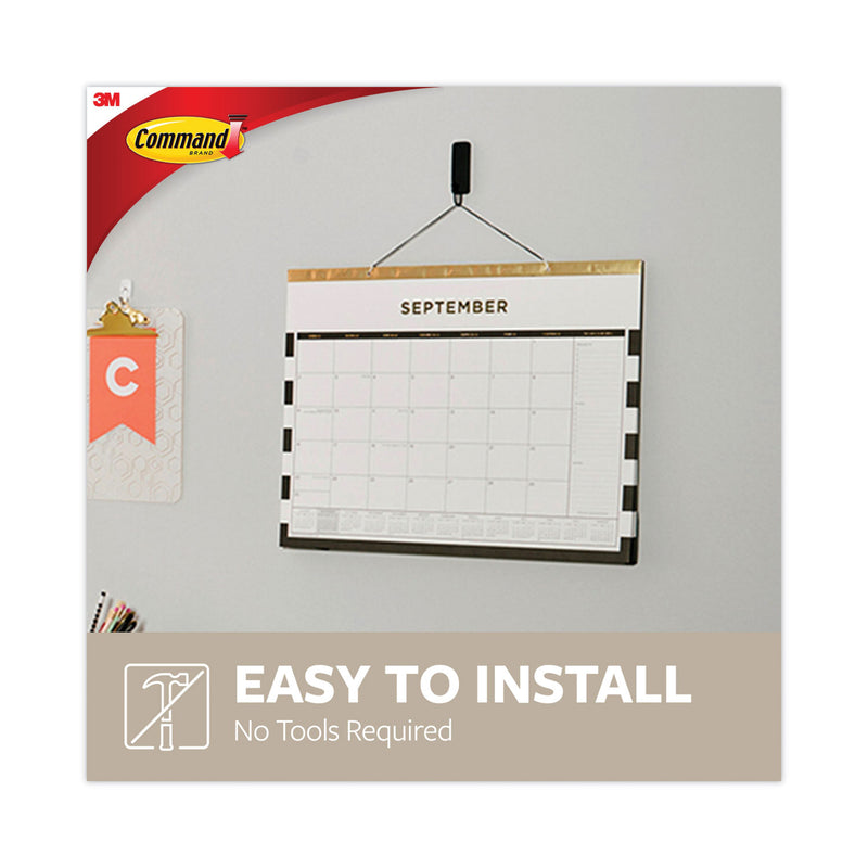 Command Decorative Hooks, Medium, Matte Black, 2 Hook and 4 Strips/Pack