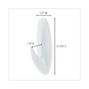 Command Designer Hooks, Plastic, White, 5 lb Cap, 16 Hooks and 24 Strips/Pack