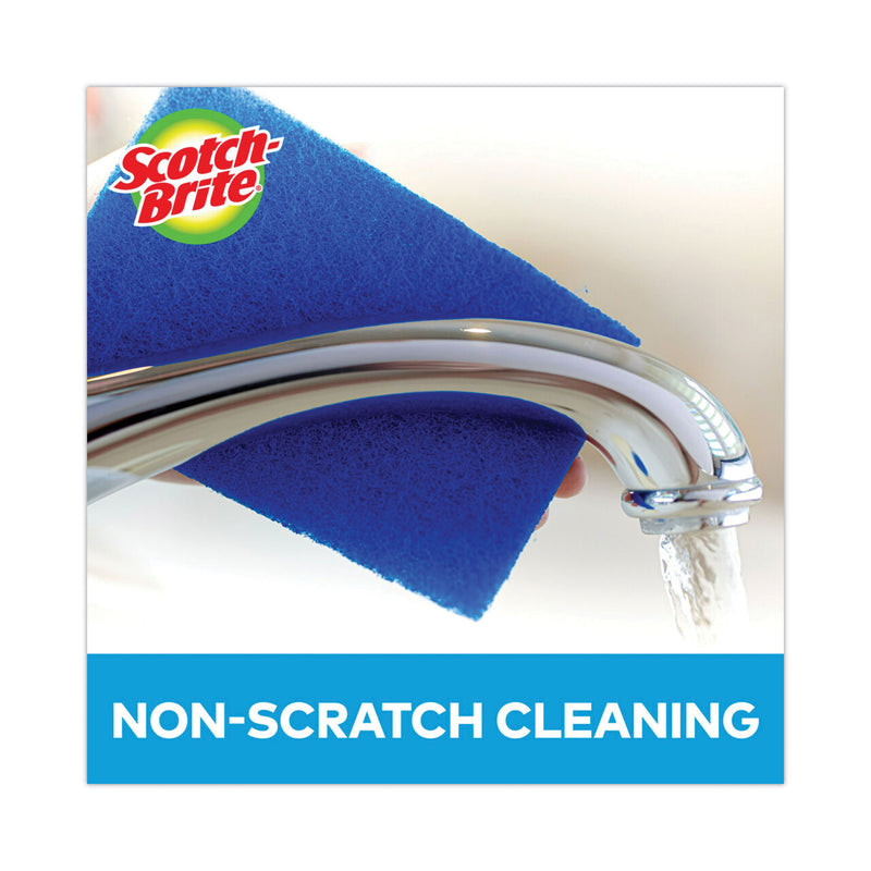Scotch-Brite Non-Scratch Scour Pads, Size 3 x 6, Blue, 10/Carton
