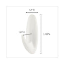 Command Designer Hooks, Plastic, White, 3 lb Cap, 6 Hooks and 12 Strips/Pack