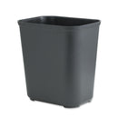 Rubbermaid Fire-Resistant Wastebasket, Rectangular, Fiberglass, 7 gal, Black