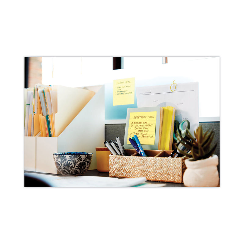 Post-it Pop-up Note Dispenser/Value Pack, For 4 x 4 Pads, Black/Clear, Includes (3) Canary Yellow Super Sticky Pop-up Pad