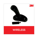 3M Ergonomic Wireless Three-Button Optical Mouse, 2.4 GHz Frequency/30 ft Wireless Range, Right Hand Use, Black