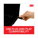 3M Ergonomic Wireless Three-Button Optical Mouse, 2.4 GHz Frequency/30 ft Wireless Range, Right Hand Use, Black