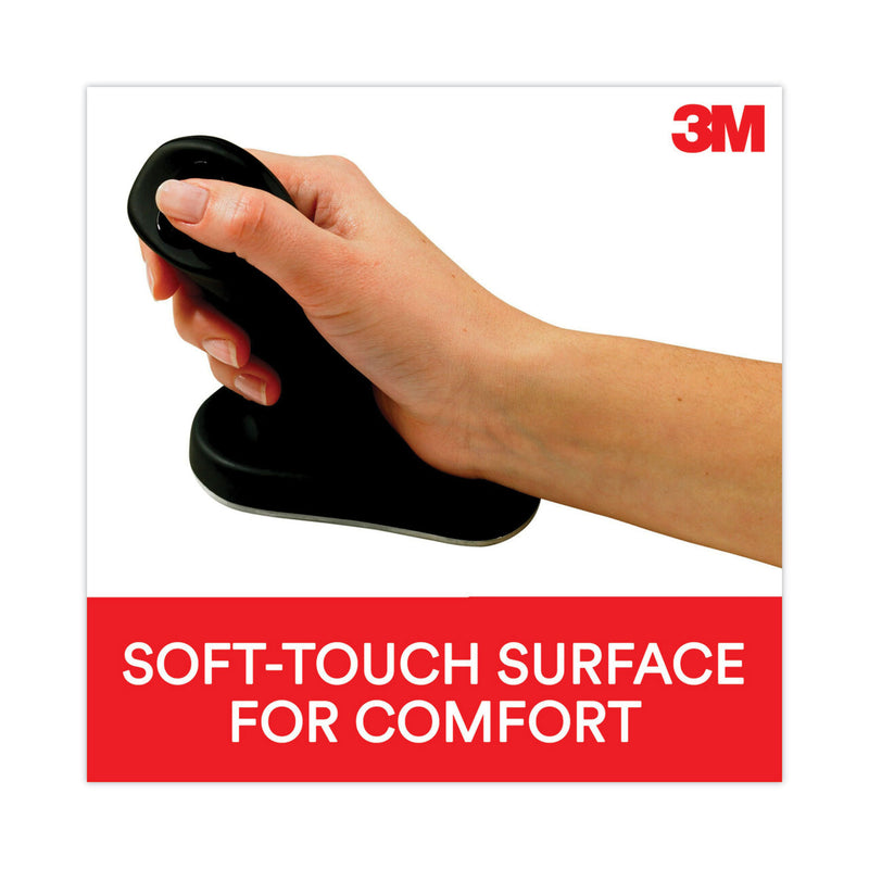 3M Ergonomic Wireless Three-Button Optical Mouse, 2.4 GHz Frequency/30 ft Wireless Range, Right Hand Use, Black