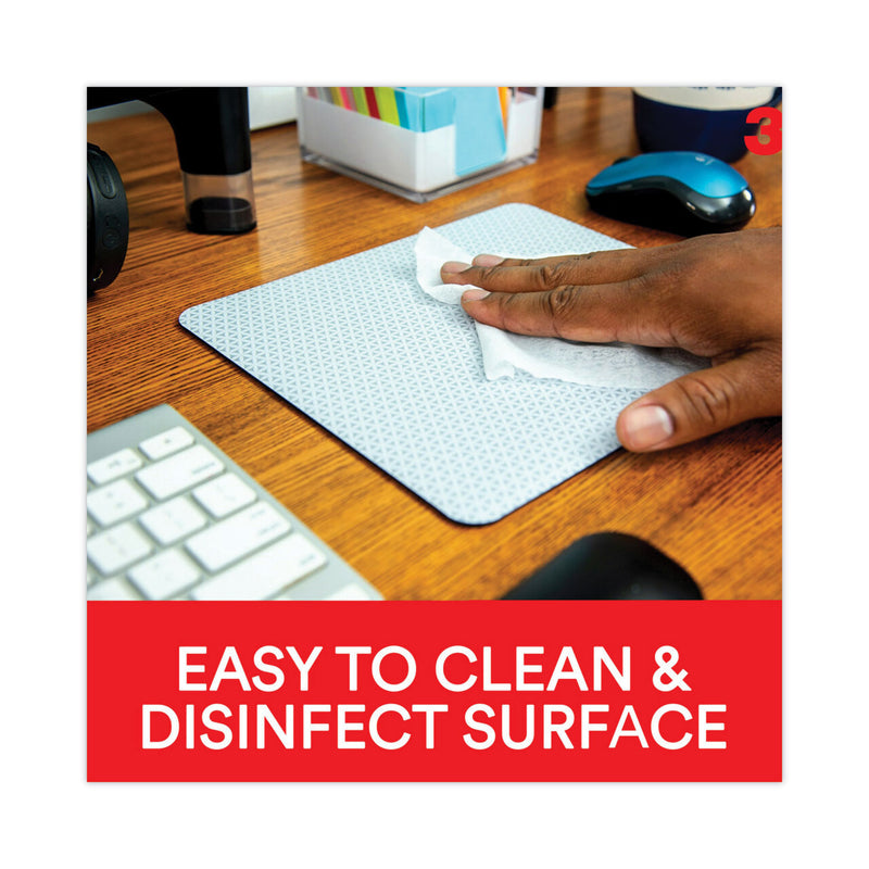 3M Precise Mouse Pad with Nonskid Repositionable Adhesive Back, 8.5 x 7, Bitmap Design