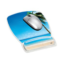 3M Fun Design Clear Gel Mouse Pad with Wrist Rest, 6.8 x 8.6, Beach Design