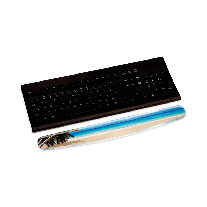 3M Fun Design Clear Gel Keyboard Wrist Rest, 18 x 2.75, Beach Design