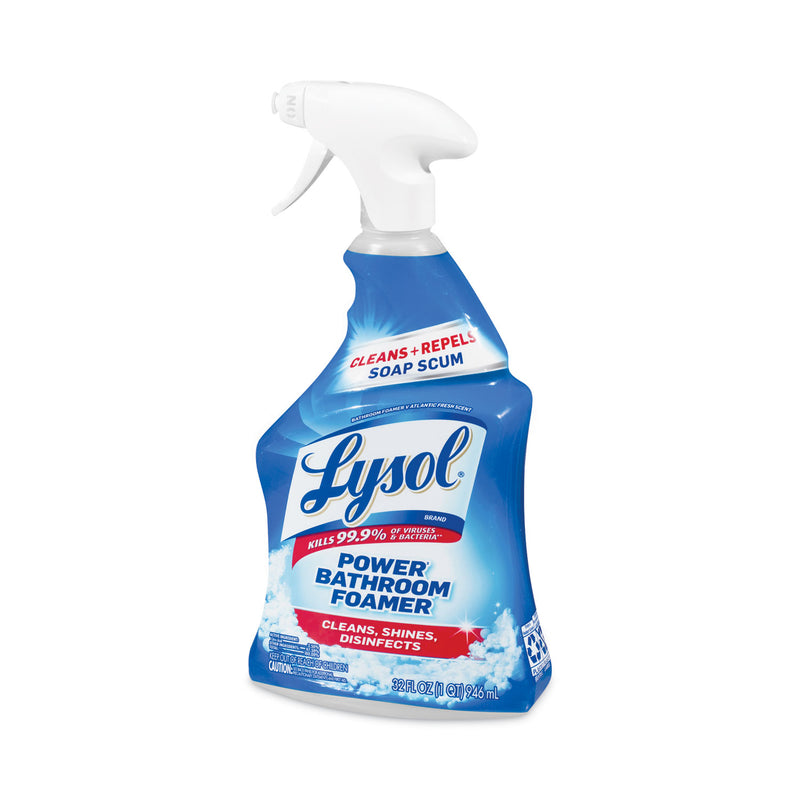 LYSOL Disinfectant Power Bathroom Foamer, Liquid, Atlantic Fresh, 32 oz Spray Bottle, 12/Carton