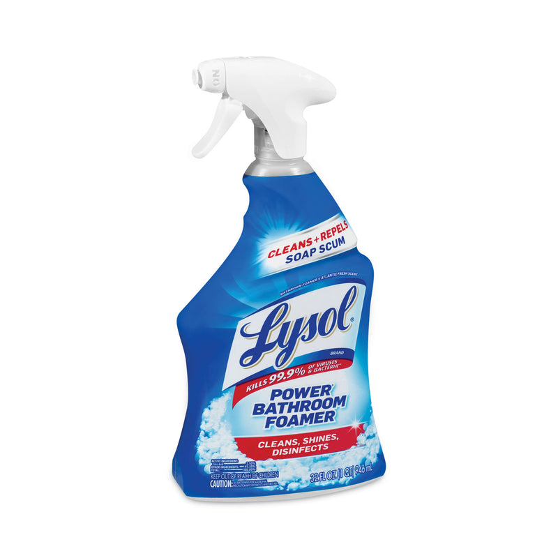 LYSOL Disinfectant Power Bathroom Foamer, Liquid, Atlantic Fresh, 32 oz Spray Bottle, 12/Carton