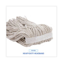 Boardwalk Premium Cut-End Wet Mop Heads, Cotton, 16oz, White, 12/Carton