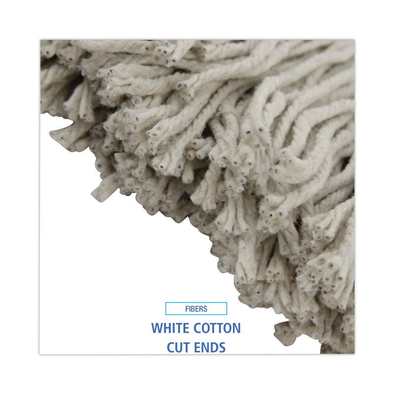 Boardwalk Premium Cut-End Wet Mop Heads, Cotton, 20oz, White, 12/Carton
