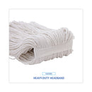 Boardwalk Premium Cut-End Wet Mop Heads, Rayon, 24oz, White, 12/Carton