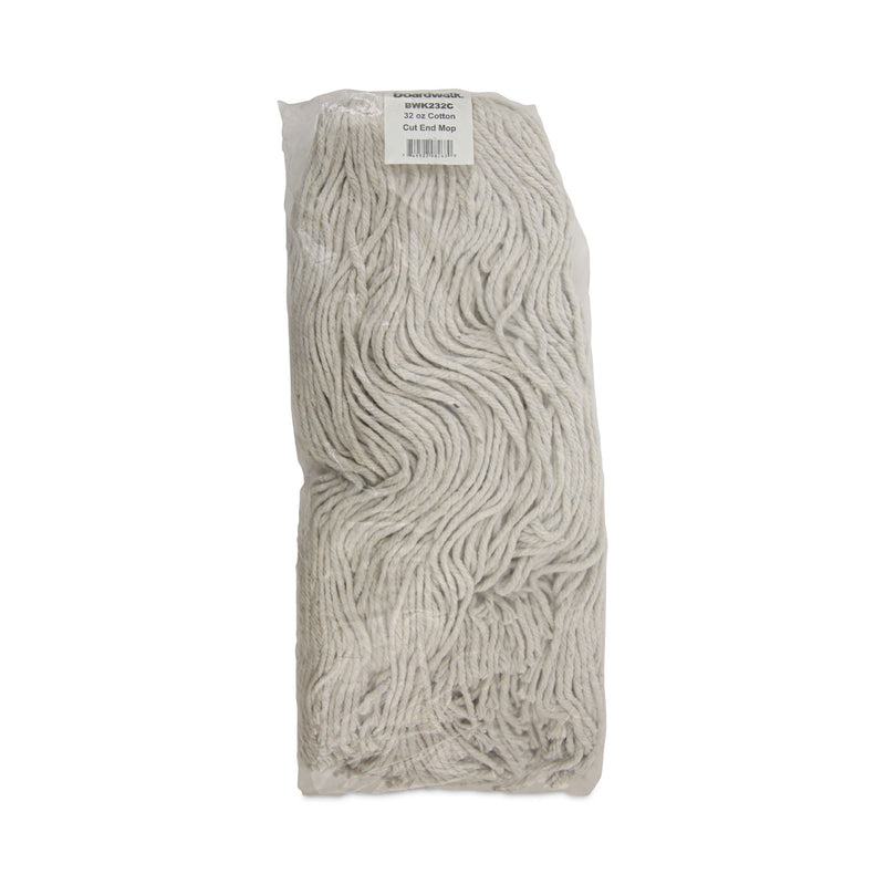 Boardwalk Mop Head, Premium Standard Head, Cotton Fiber, 32oz, White, 12/Carton