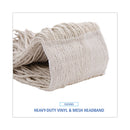 Boardwalk Mop Head, Premium Saddleback Head, Cotton Fiber, 24 oz, White, 12/Carton