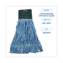 Boardwalk Looped End Mop Kit, Medium Blue Cotton/Rayon/Synthetic Head, 60" Yellow Metal/Polypropylene Handle