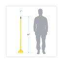 Boardwalk Looped End Mop Kit, Medium Blue Cotton/Rayon/Synthetic Head, 60" Yellow Metal/Polypropylene Handle