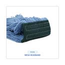 Boardwalk Mop Head, Premium Standard Head, Cotton/Rayon Fiber, Medium, Blue, 12/Carton
