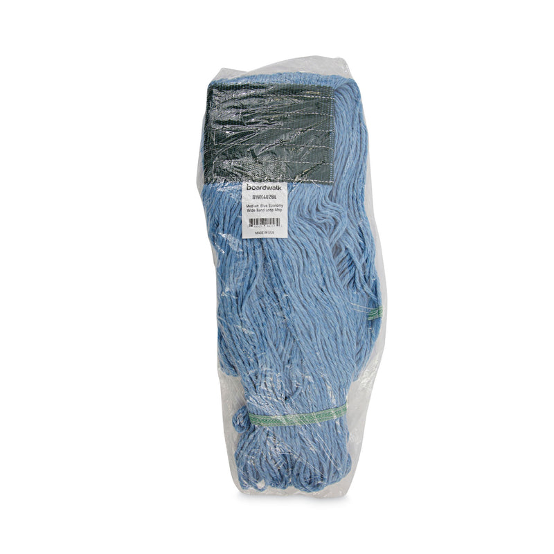 Boardwalk Mop Head, Premium Standard Head, Cotton/Rayon Fiber, Medium, Blue, 12/Carton