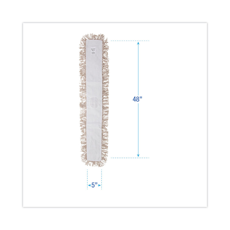 Boardwalk Industrial Dust Mop Head, Hygrade Cotton, 48w x 5d, White
