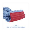 Boardwalk Pro Loop Web/Tailband Mop Head, Blue, Large, 12/Carton