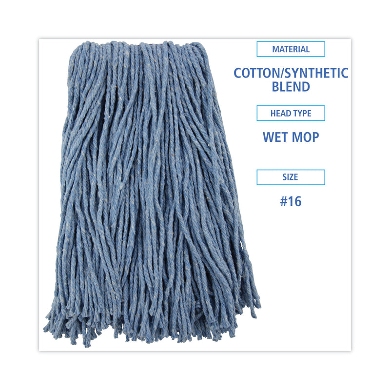 Boardwalk Mop Head, Standard Head, Cotton/Synthetic Fiber, Cut-End,