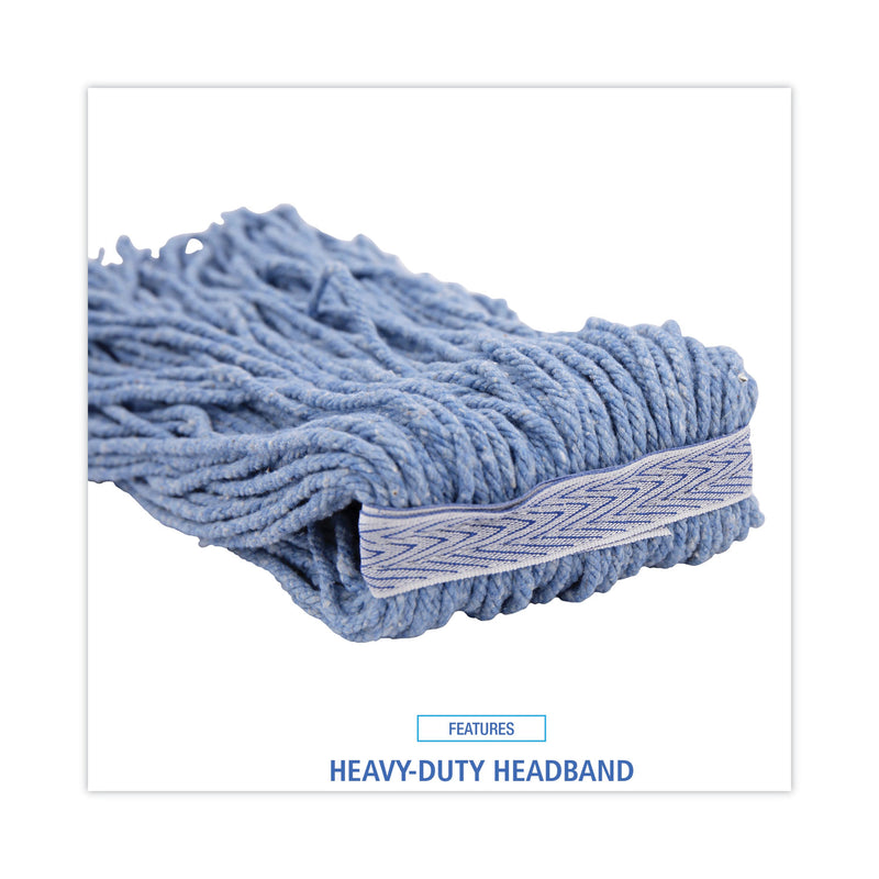 Boardwalk Mop Head, Standard Head, Cotton/Synthetic Fiber, Cut-End,