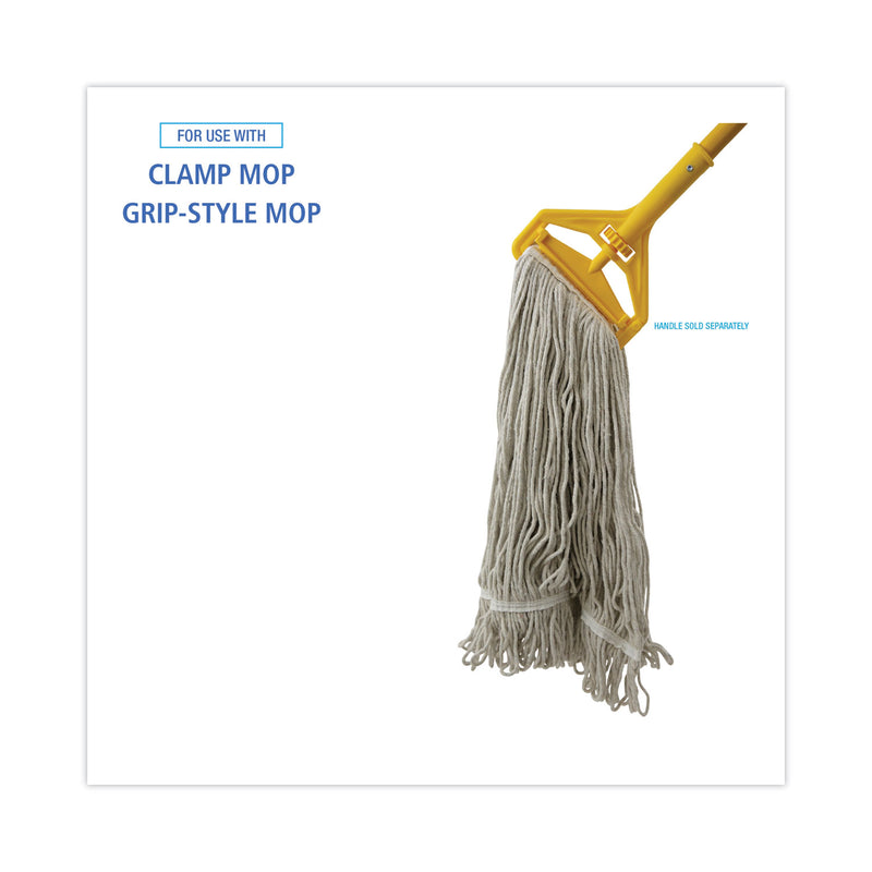 Boardwalk Mop Head, Loop Web/Tailband, Value Standard, Cotton, No. 32, White, 12/Carton