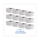 Boardwalk Jumbo Roll Bathroom Tissue, Septic Safe, 2-Ply, White, 3.4" x 1,000 ft, 12 Rolls/Carton