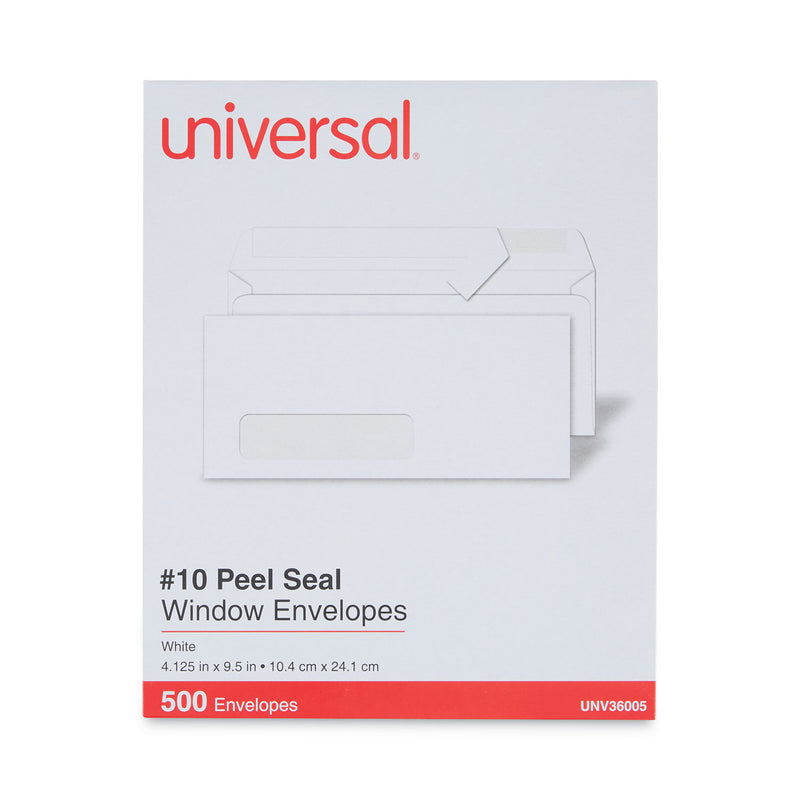 Universal Peel Seal Strip Business Envelope, Address Window,