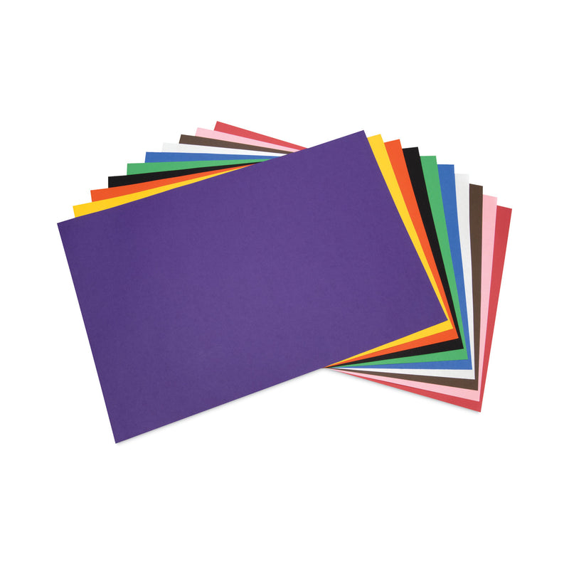 Pacon Tru-Ray Construction Paper, 76 lb Text Weight, 12 x 18, Assorted Standard Colors, 50/Pack