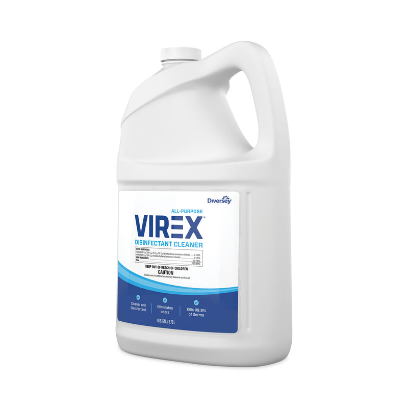 Diversey Virex All-Purpose Disinfectant Cleaner, Lemon Scent, 1 gal Container, 2/Carton