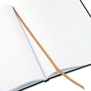 Blueline Executive Notebook, Ribbon Bookmark, 1 Subject, Medium/College Rule, Black Cover, 10.75 x 8.5, 75 Sheets