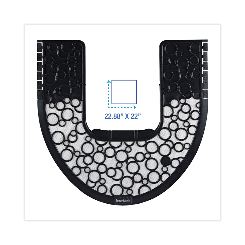 Boardwalk Commode Mat 2.0, Rubber, 22.88 x 22, Black/White, 6/Carton
