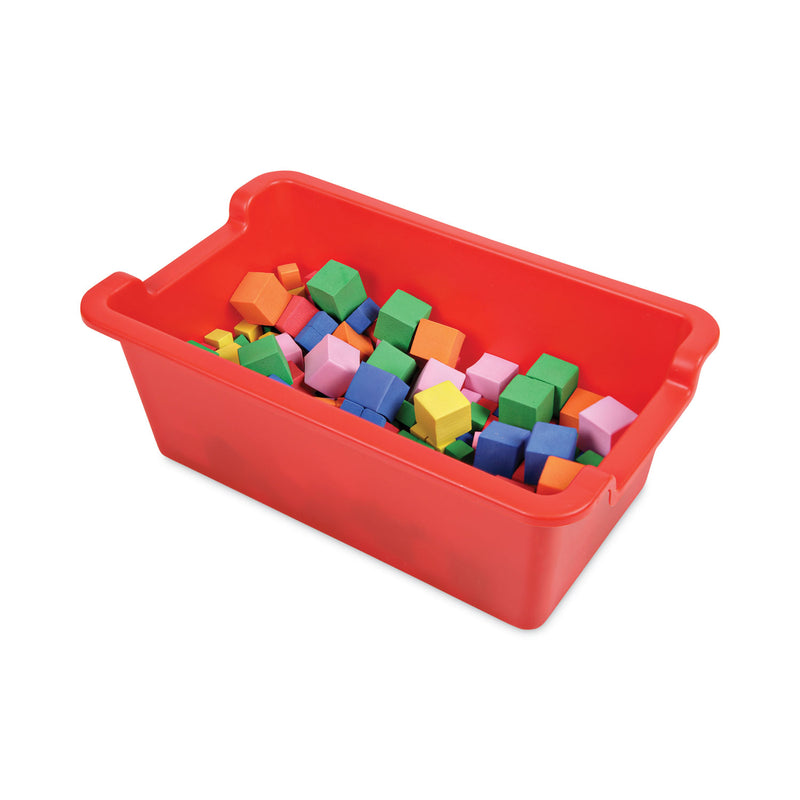 deflecto Antimicrobial Rectangle Storage Bin, Red