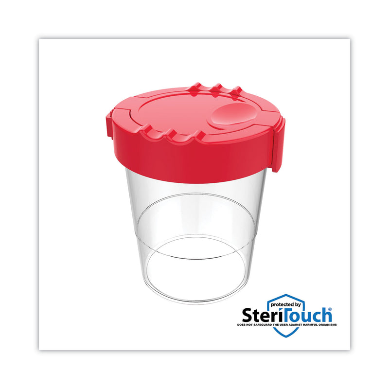 deflecto Antimicrobial No Spill Paint Cup, 3.46 w x 3.93 h, Red