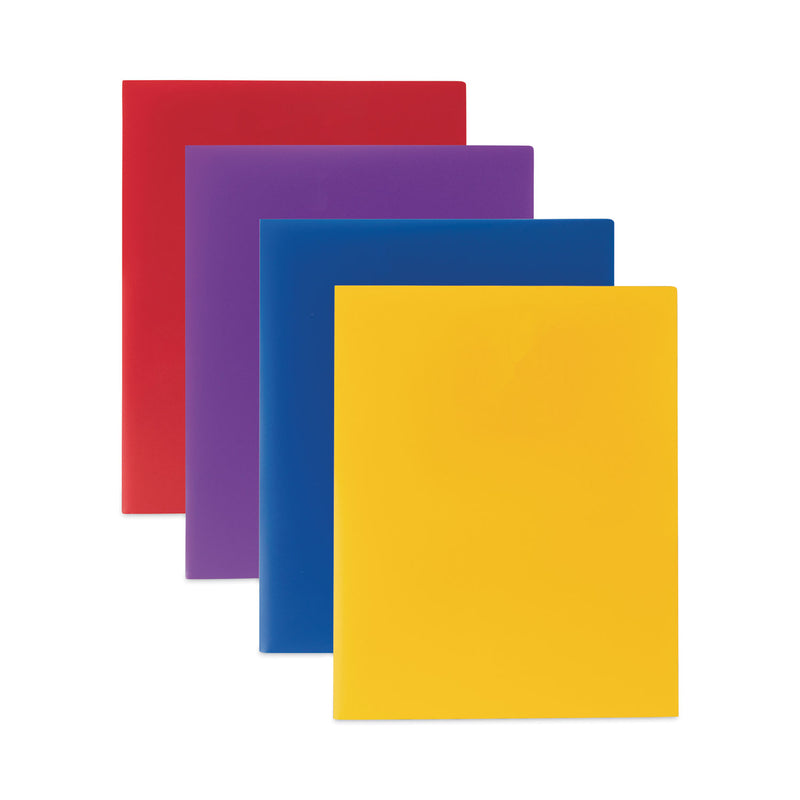 C-Line Two-Pocket Heavyweight Poly Portfolio Folder, 11 x 8.5, Yellow, 25/Box