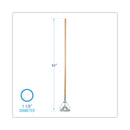 Boardwalk Screw Clamp Metal Head Wooden Mop Handle,