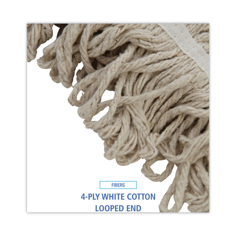 Boardwalk Mop Head, Pro Loop Web/Tailband, Premium Standard Head, Cotton, 32-Oz., White