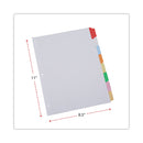 Universal Deluxe Write-On/Erasable Tab Index, 8-Tab, 11 x 8.5, White, Assorted Tabs, 1 Set