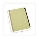 Universal Deluxe Preprinted Simulated Leather Tab Dividers with Gold Printing, 25-Tab, A to Z, 11 x 8.5, Buff, 1 Set
