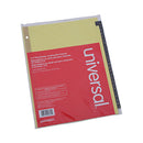 Universal Deluxe Preprinted Simulated Leather Tab Dividers with Gold Printing, 25-Tab, A to Z, 11 x 8.5, Buff, 1 Set