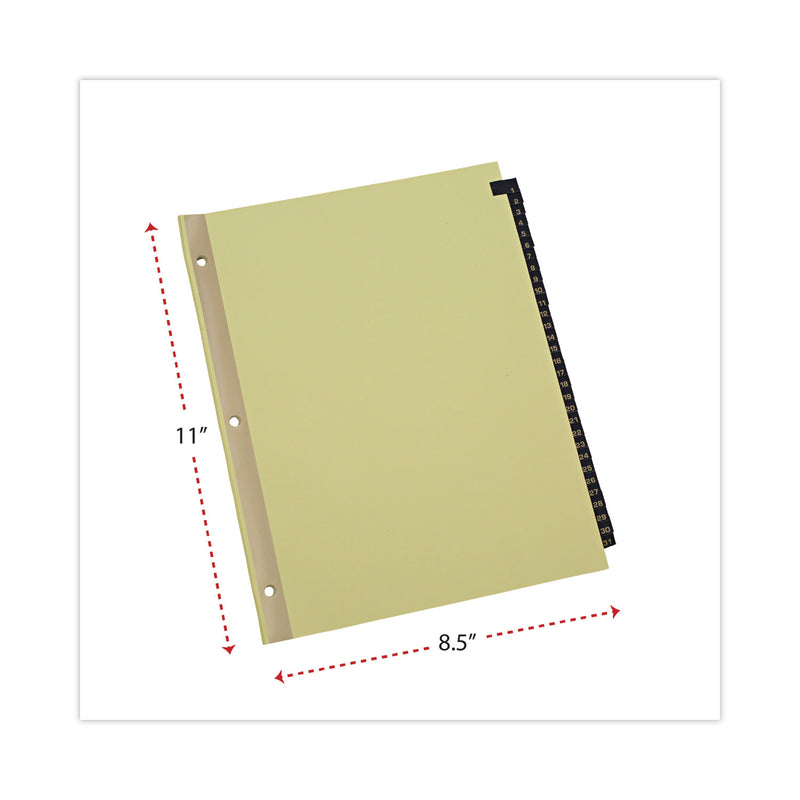 Universal Deluxe Preprinted Simulated Leather Tab Dividers with Gold Printing, 31-Tab, 1 to 31, 11 x 8.5, Buff, 1 Set