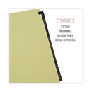 Universal Deluxe Preprinted Simulated Leather Tab Dividers with Gold Printing, 31-Tab, 1 to 31, 11 x 8.5, Buff, 1 Set