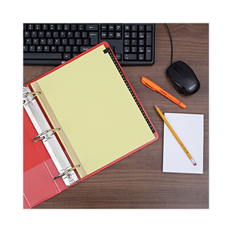 Universal Deluxe Preprinted Simulated Leather Tab Dividers with Gold Printing, 31-Tab, 1 to 31, 11 x 8.5, Buff, 1 Set