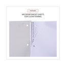 Universal Wirebound Notebook, 1 Subject, Quadrille Rule, Assorted Covers, 10.5 x 8, 70 Sheets, 4/Pack