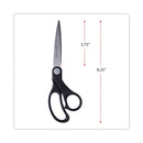 Universal Stainless Steel Office Scissors, 8.5" Long, 3.75" Cut Length, Black Offset Handle