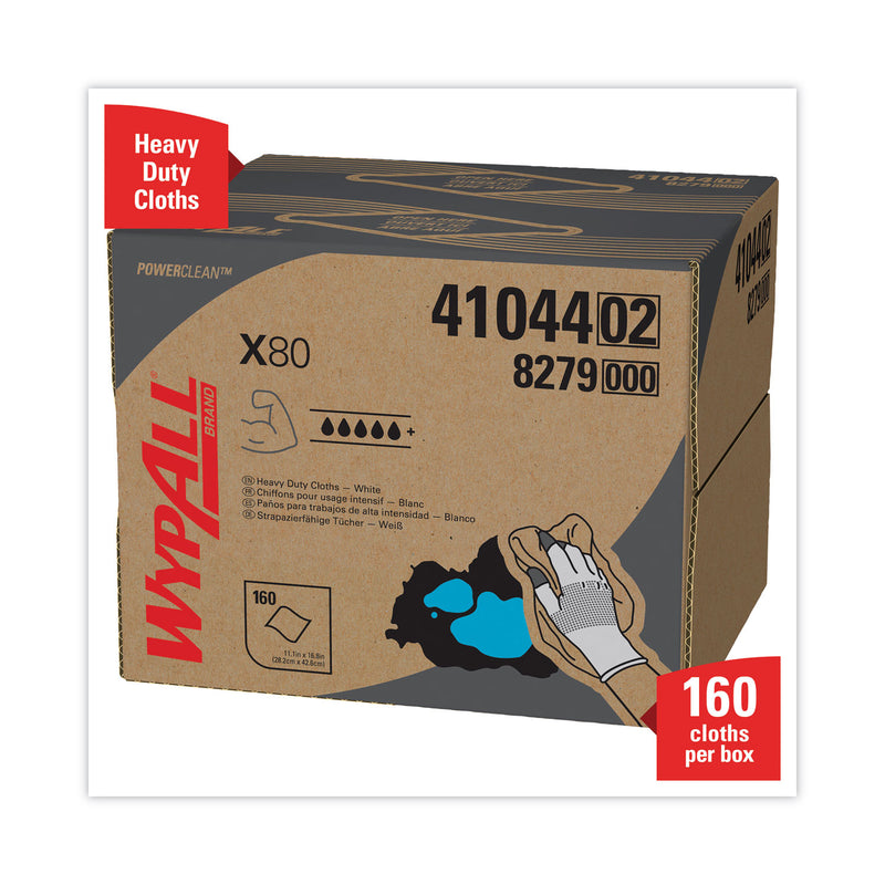 WypAll X80 Cloths, HYDROKNIT, BRAG Box, 11.1 x 16.8, White, 160/Carton